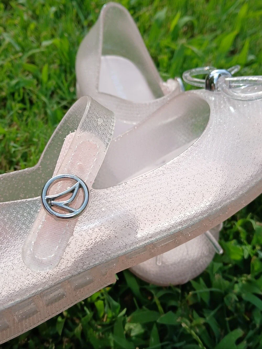 9, 10 Sperry Kids Shimmery Mary Jane Jelly Shoes, Clear Pink, Waterproof